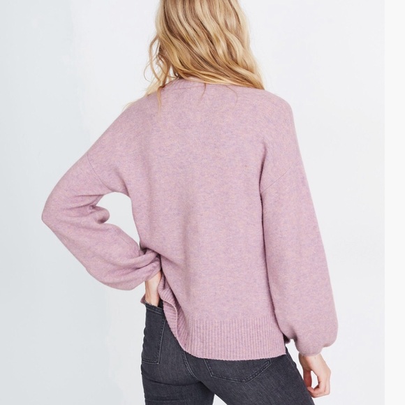Madewell Payton Pullover Sweater in Coziest Yarn Heather Lilac Purple Size S - Picture 9 of 11